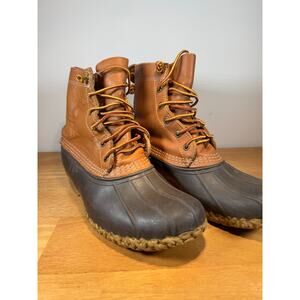 LL Bean Boots Women’s Size 9M Brown Tumbled Leather Duck Boot